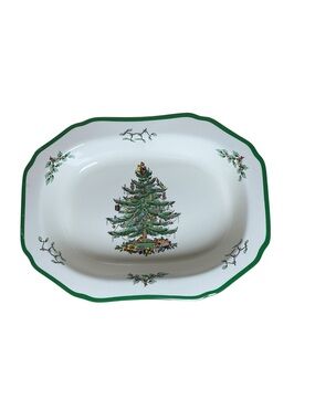 Spode England Christmas Tree Serve Dish 11 x 8.5 S3324 R